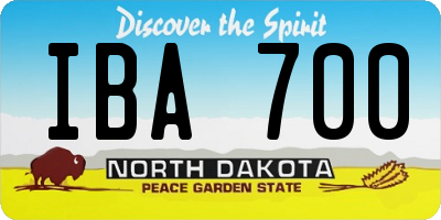 ND license plate IBA700