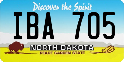 ND license plate IBA705