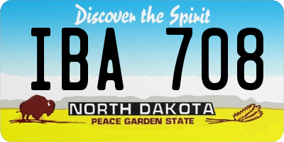 ND license plate IBA708