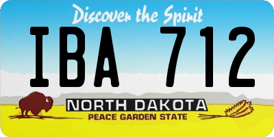 ND license plate IBA712