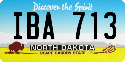 ND license plate IBA713