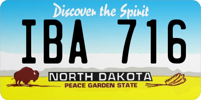 ND license plate IBA716