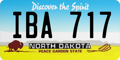 ND license plate IBA717