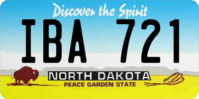 ND license plate IBA721