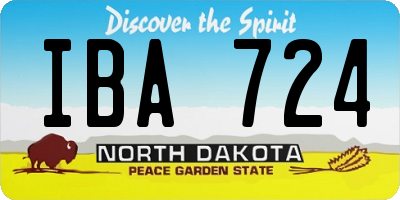 ND license plate IBA724