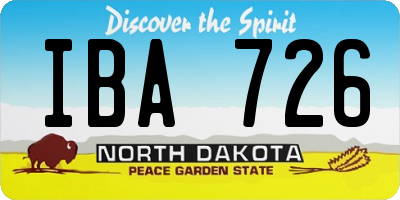 ND license plate IBA726