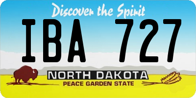 ND license plate IBA727