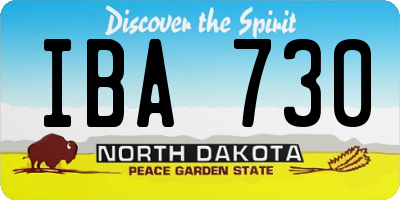 ND license plate IBA730