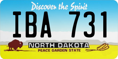 ND license plate IBA731