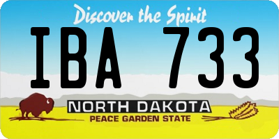 ND license plate IBA733