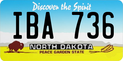 ND license plate IBA736