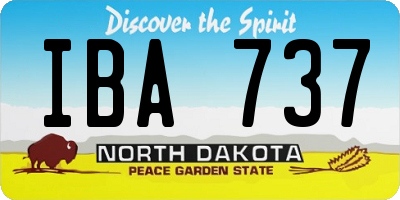 ND license plate IBA737
