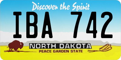 ND license plate IBA742