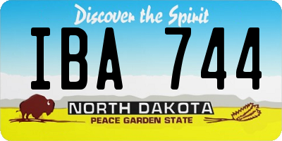 ND license plate IBA744