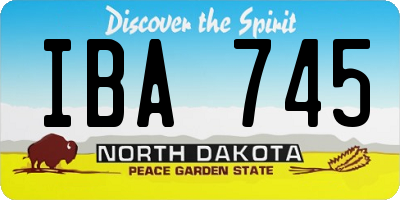 ND license plate IBA745