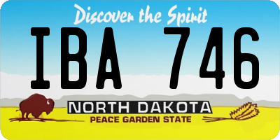 ND license plate IBA746