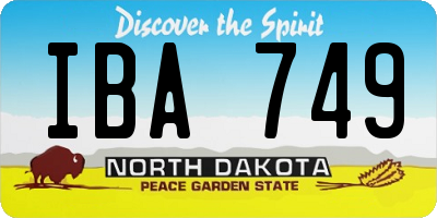 ND license plate IBA749