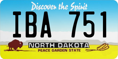 ND license plate IBA751