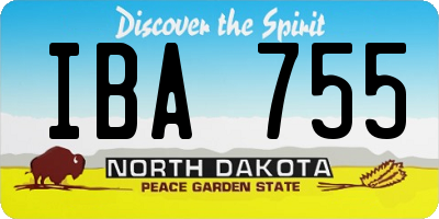 ND license plate IBA755