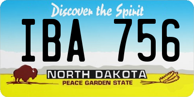 ND license plate IBA756