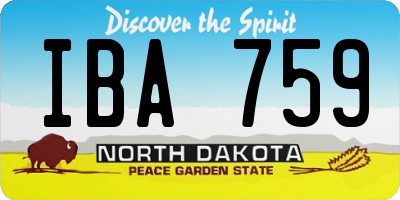 ND license plate IBA759