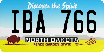 ND license plate IBA766