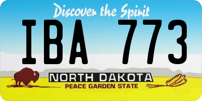 ND license plate IBA773