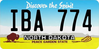ND license plate IBA774