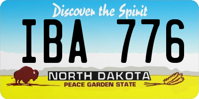 ND license plate IBA776