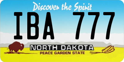 ND license plate IBA777