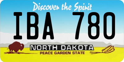 ND license plate IBA780