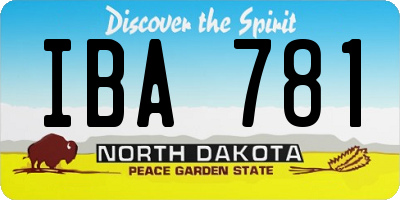 ND license plate IBA781
