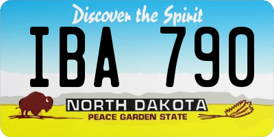 ND license plate IBA790