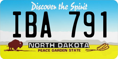 ND license plate IBA791