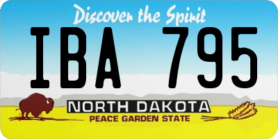 ND license plate IBA795