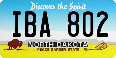 ND license plate IBA802