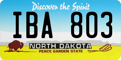 ND license plate IBA803