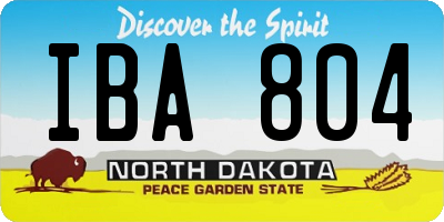 ND license plate IBA804