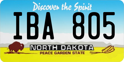 ND license plate IBA805