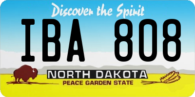ND license plate IBA808
