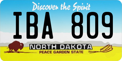 ND license plate IBA809