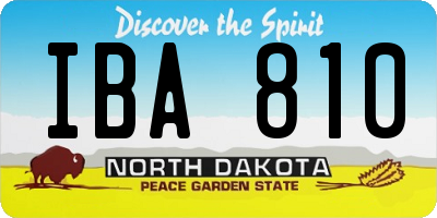 ND license plate IBA810