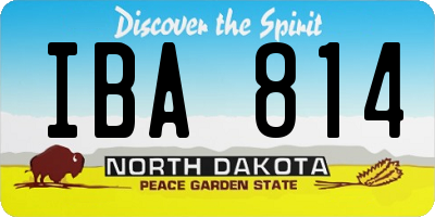 ND license plate IBA814