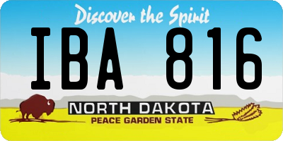 ND license plate IBA816