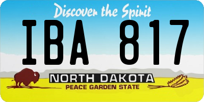 ND license plate IBA817