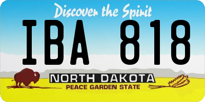 ND license plate IBA818