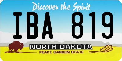 ND license plate IBA819