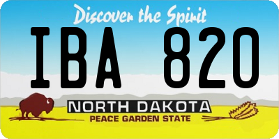 ND license plate IBA820