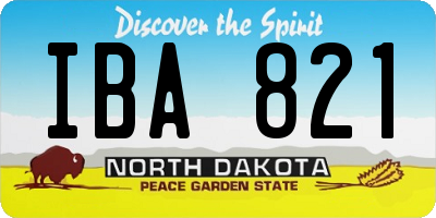 ND license plate IBA821