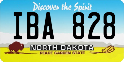 ND license plate IBA828